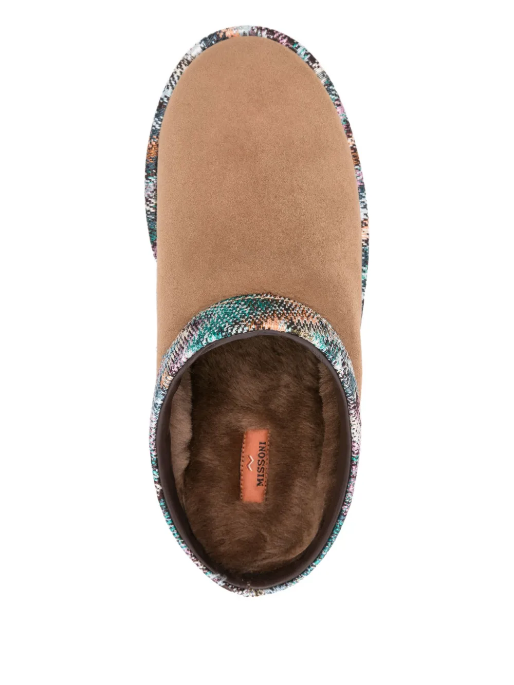 Missoni patterned-trim slippers Neutrals