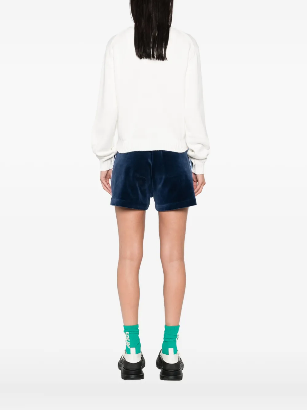 Casablanca Mushroom-embroidered crew-neck sweater Wit