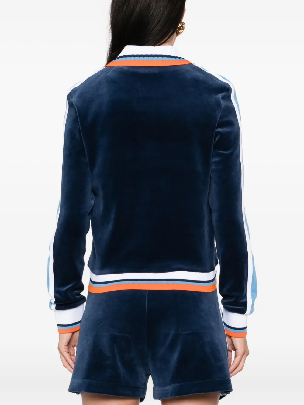Casablanca Montagne striped velvet jacket Blauw