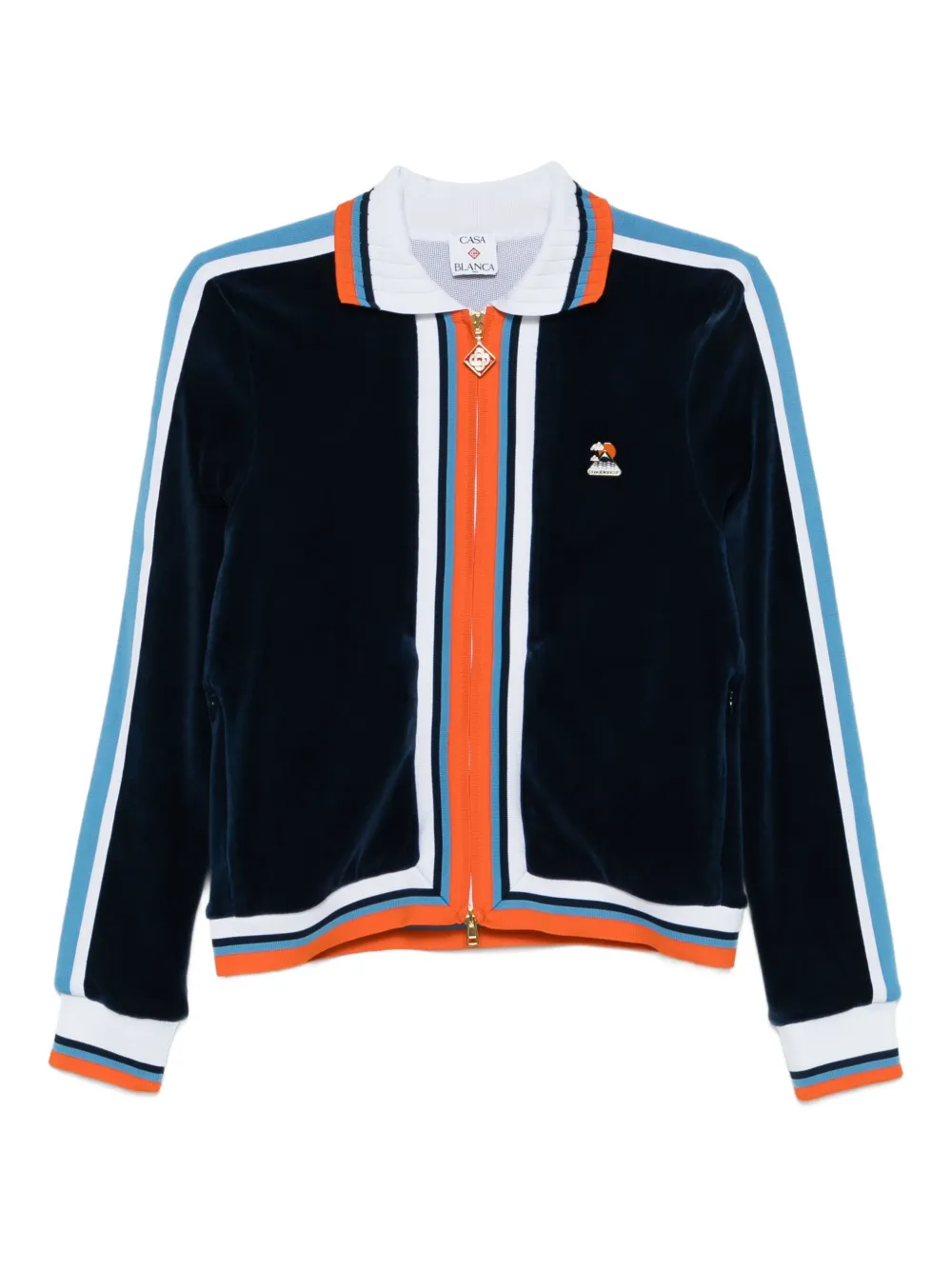 Casablanca Montagne striped velvet jacket Blauw