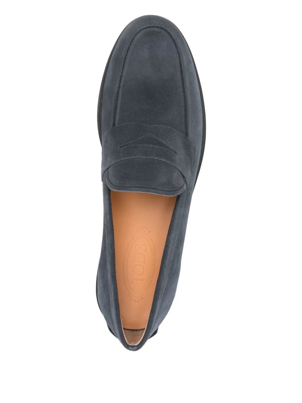 Tod's Suède loafers met penny bar Blauw