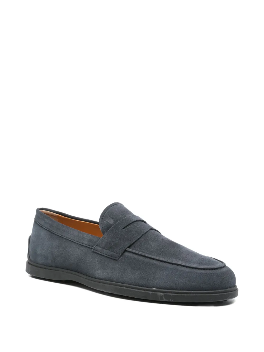 Tod's Suède loafers met penny bar Blauw