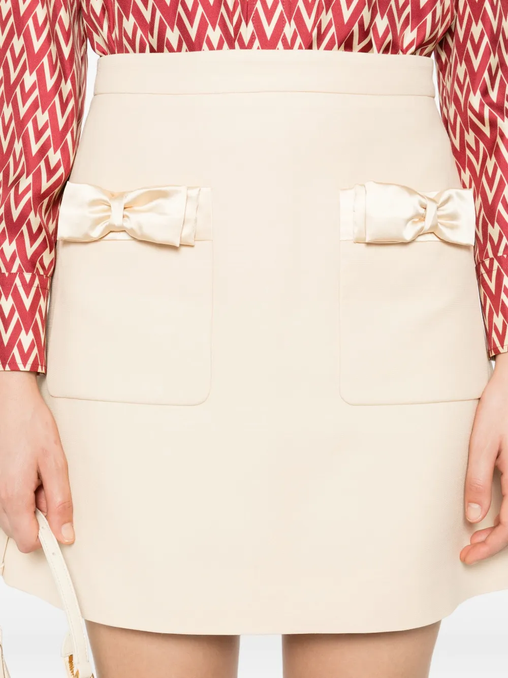 Valentino Garavani Mini-rok met strikzak Beige