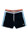 Casablanca Montagne side-stripe velvet shorts - Blue