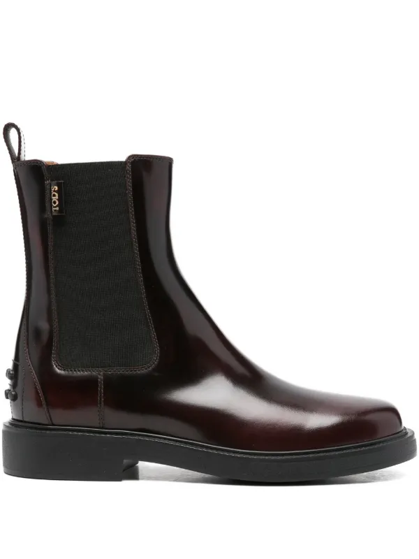 Tod's Ankle Boots in Leather in Red