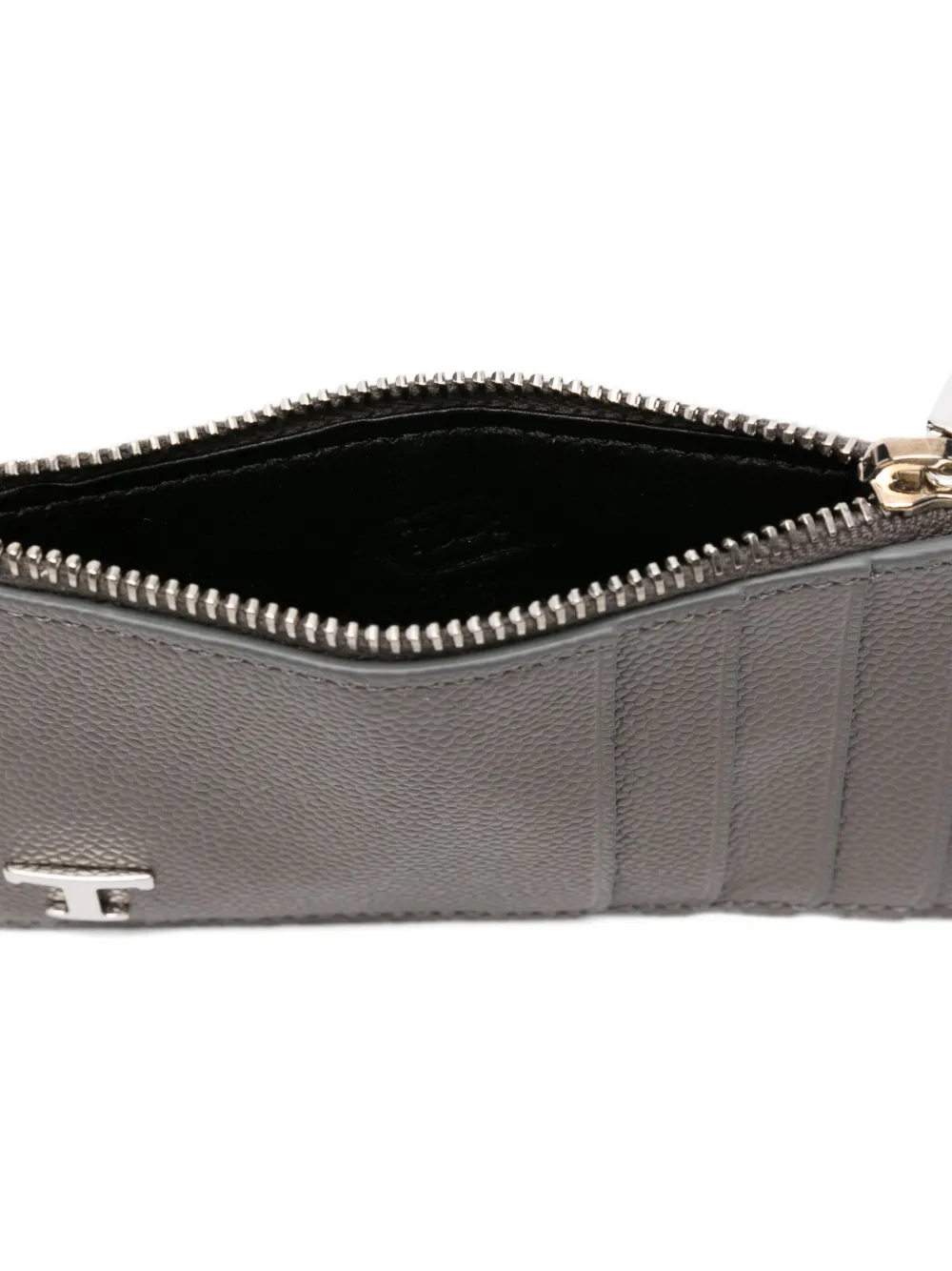 Tod's Pasjeshouder met logoplakkaat en rits Grijs