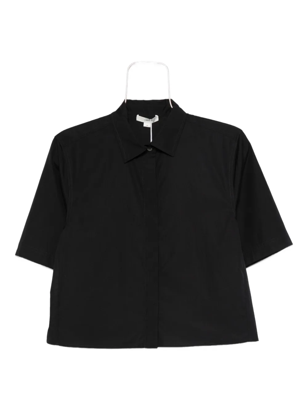 Vince Blouse met kraag en korte mouwen Blauw
