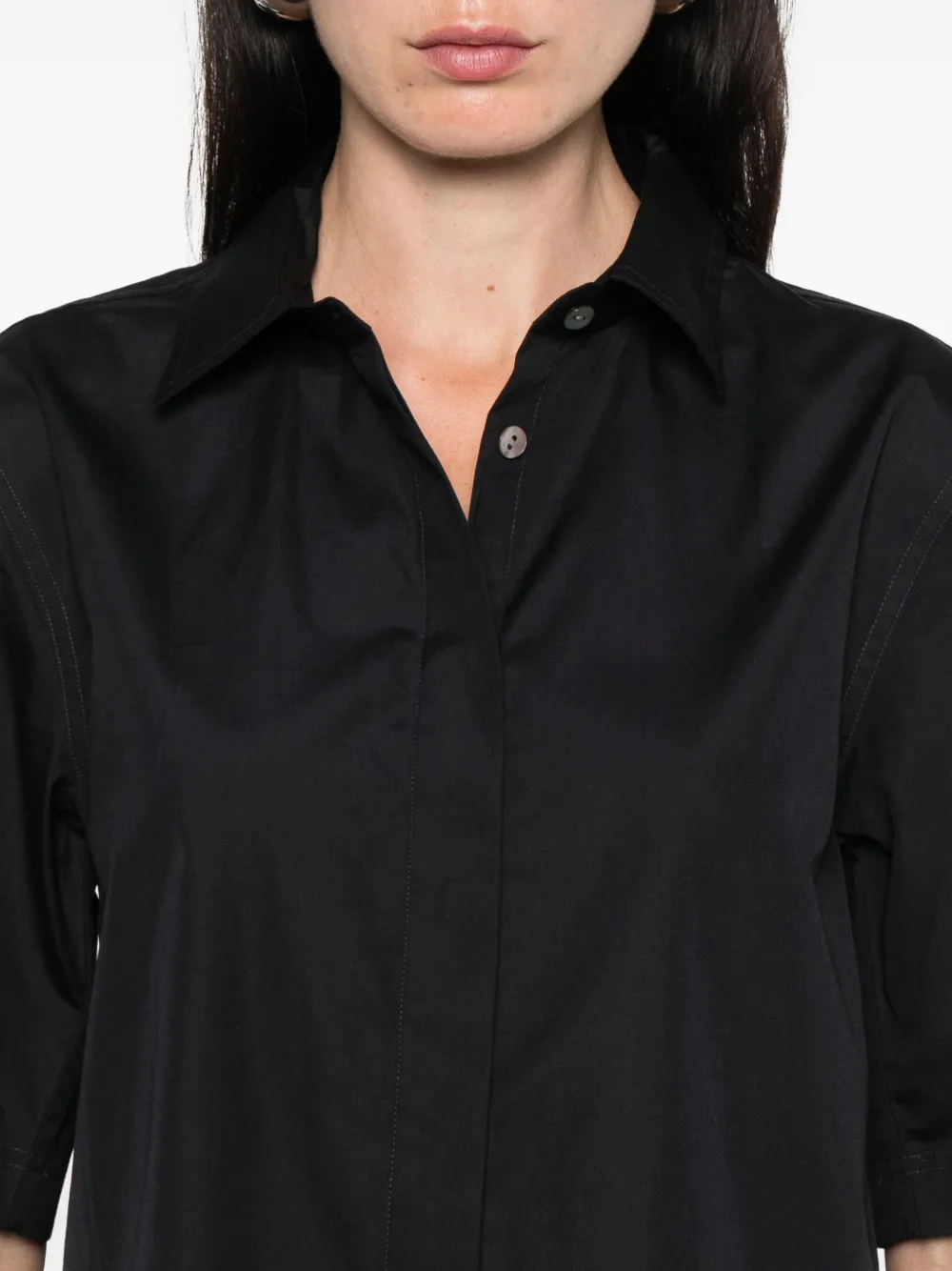 Vince Blouse met kraag en korte mouwen Blauw