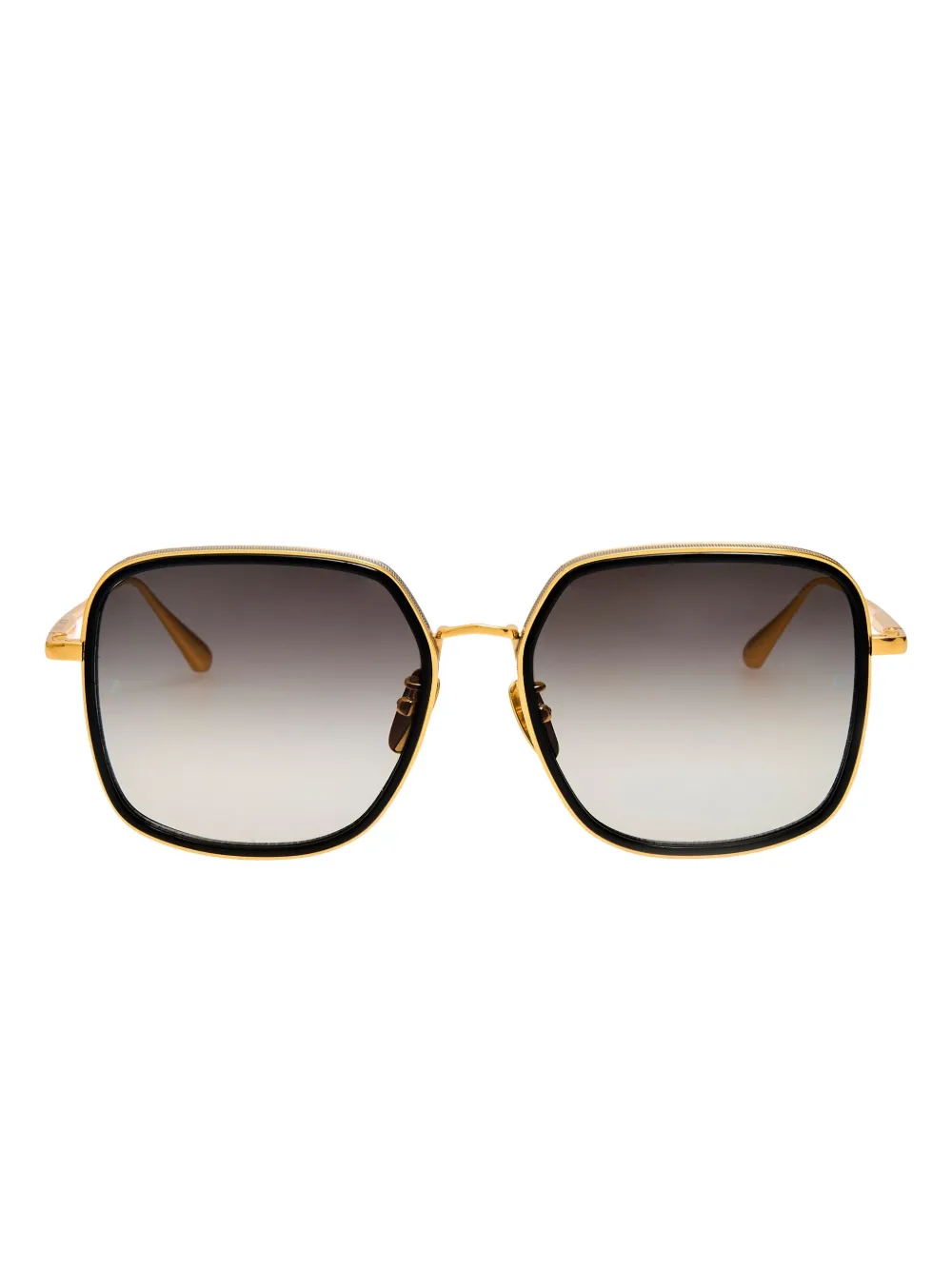 Linda Farrow Gold-frame Squared Sunglasses In Black