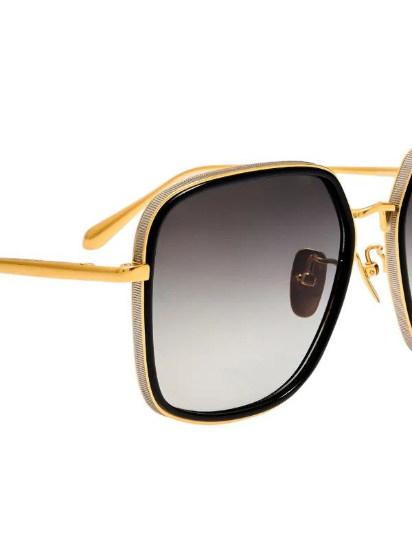 Linda Farrow gold-frame Squared Sunglasses | Gold | FARFETCH