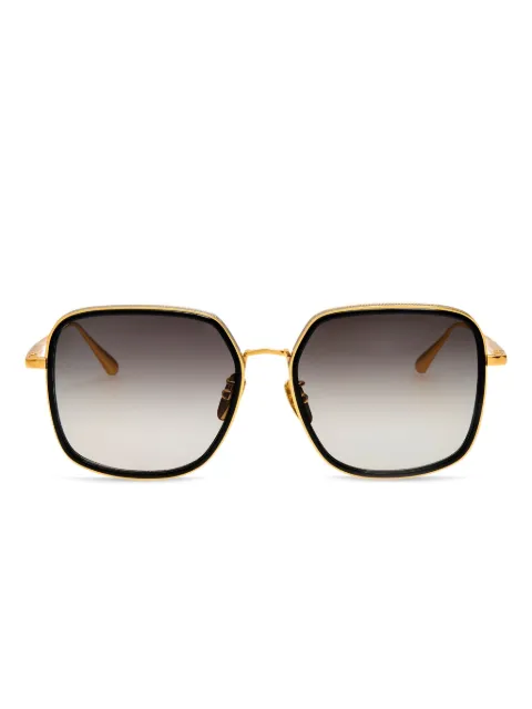 Linda Farrow gold-frame squared sunglasses