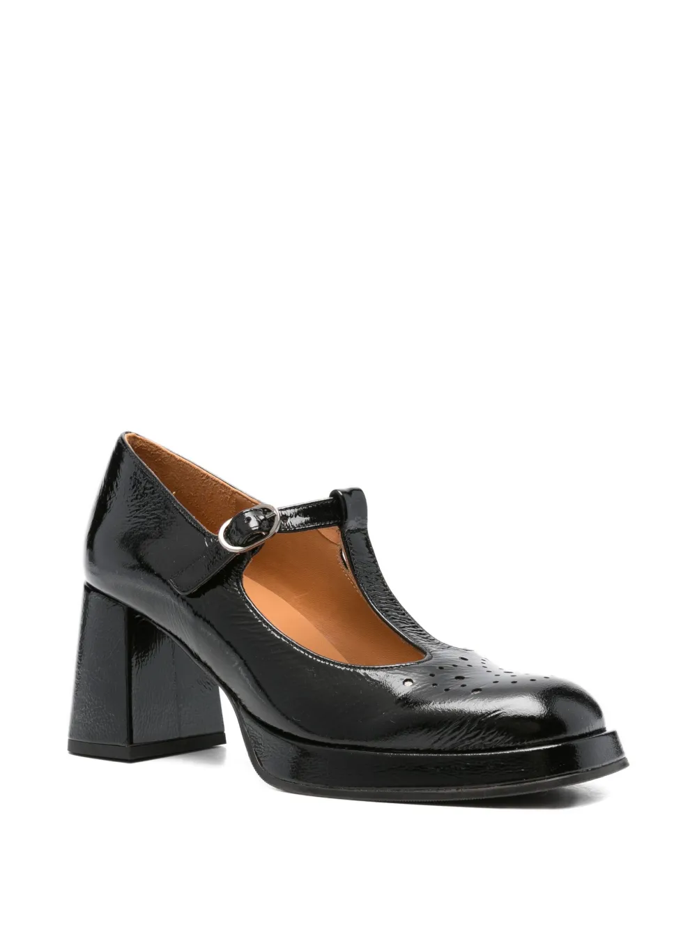 Chie Mihara 80mm T-bar block-heel pumps Black