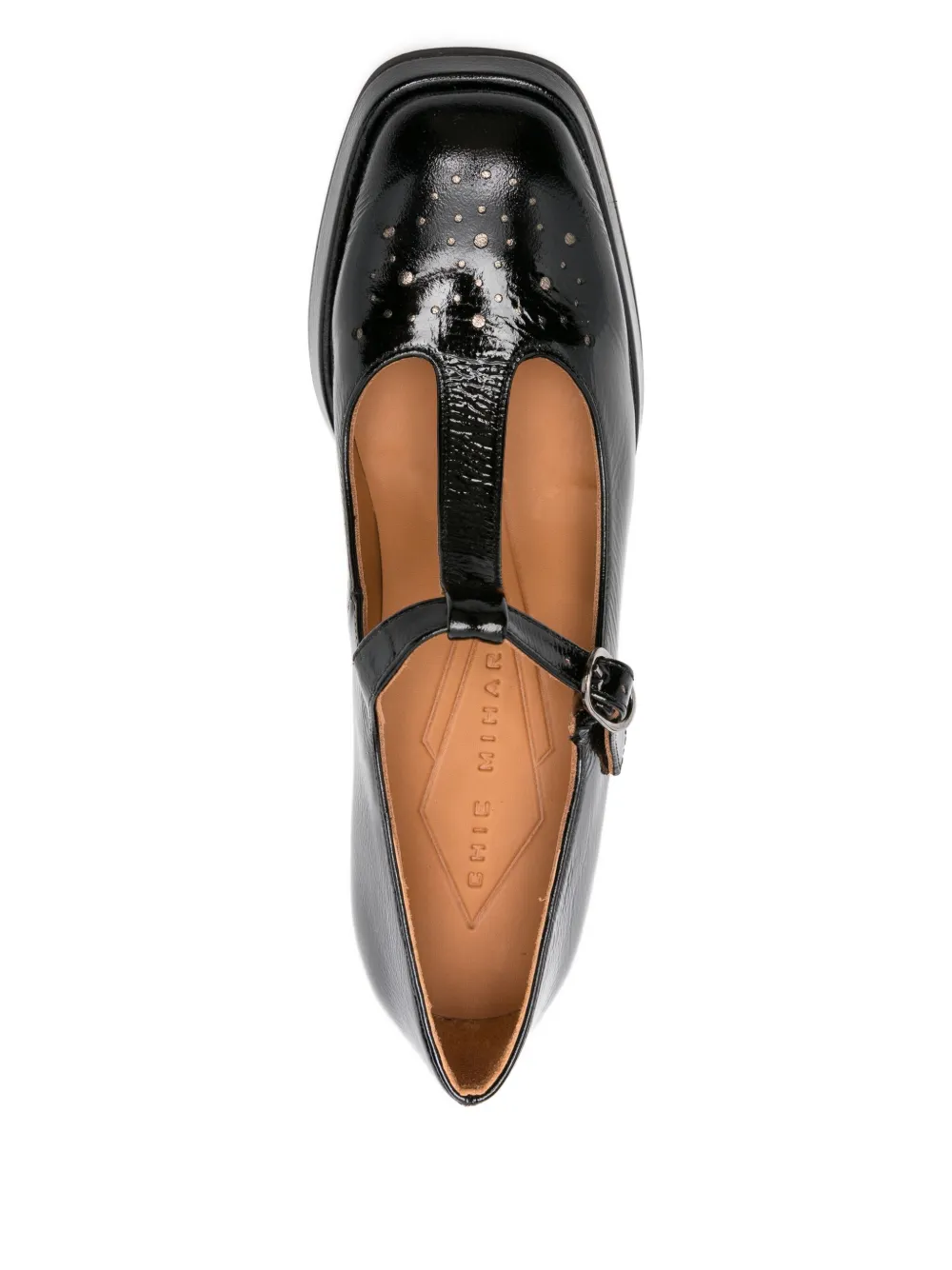 Chie Mihara 80mm T-bar block-heel pumps Black