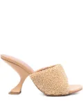 Amina Muaddi 95mm Taylor raffia sculpted-heel sandals - Neutrals