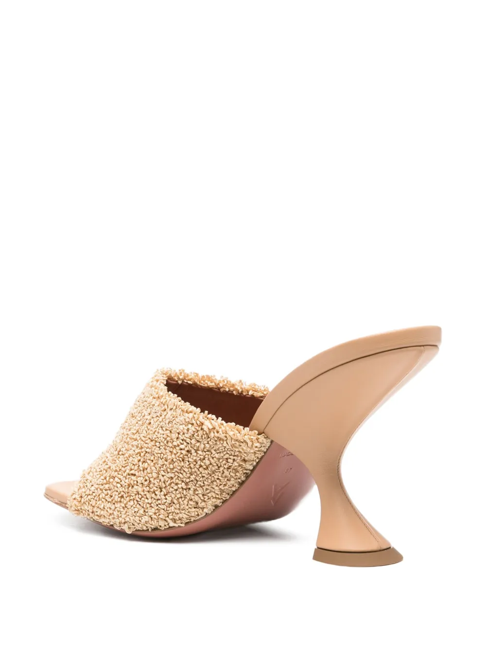 Amina Muaddi 95mm Taylor raffia sculpted-heel sandals Beige