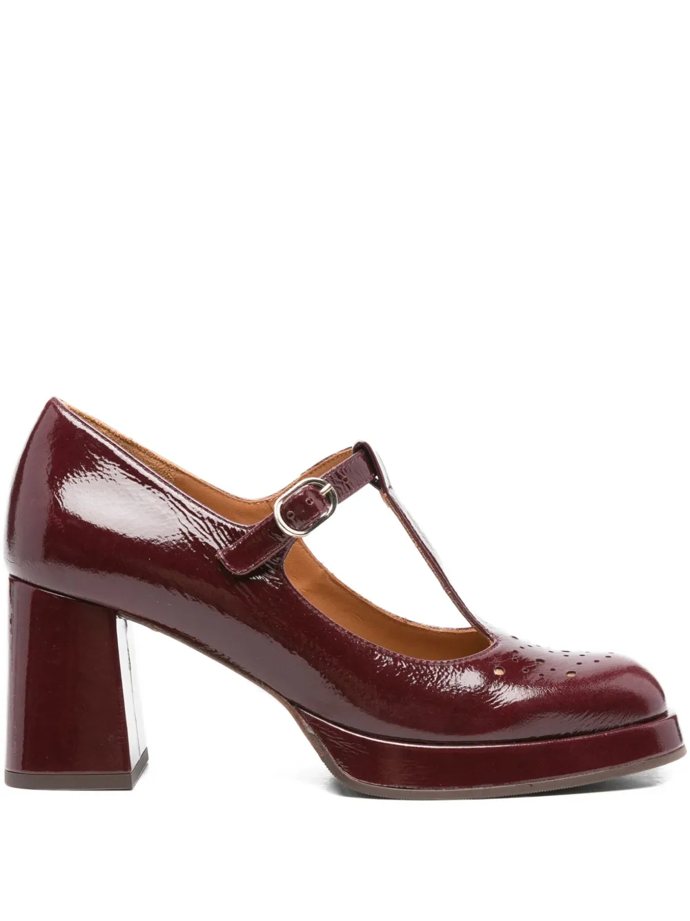 Chie Mihara 70mm T-bar block-heel pumps Red