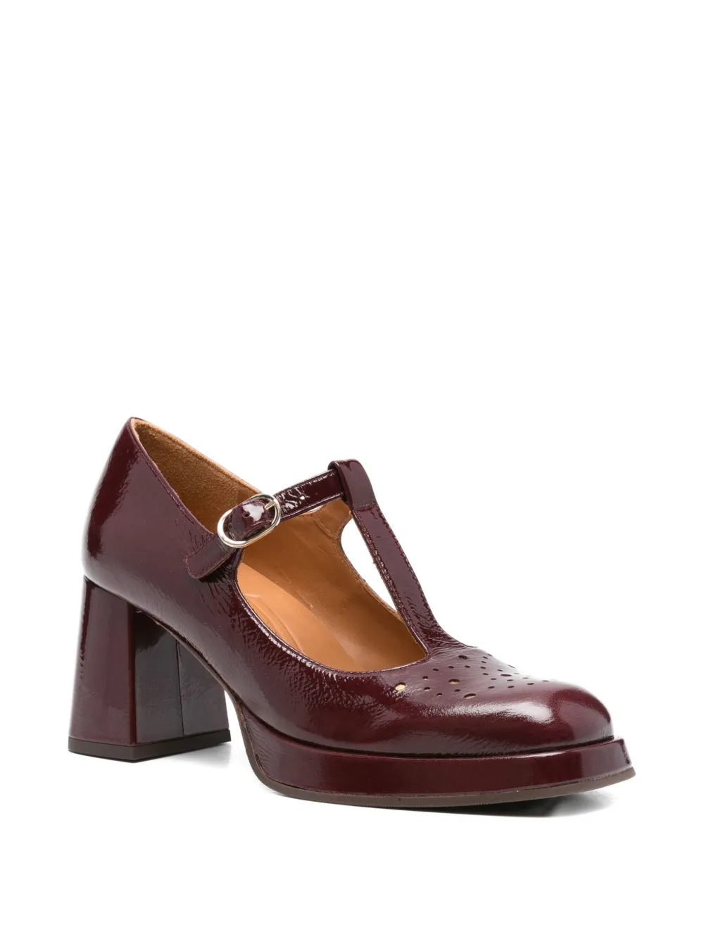 Chie Mihara 70mm T-bar block-heel pumps Red