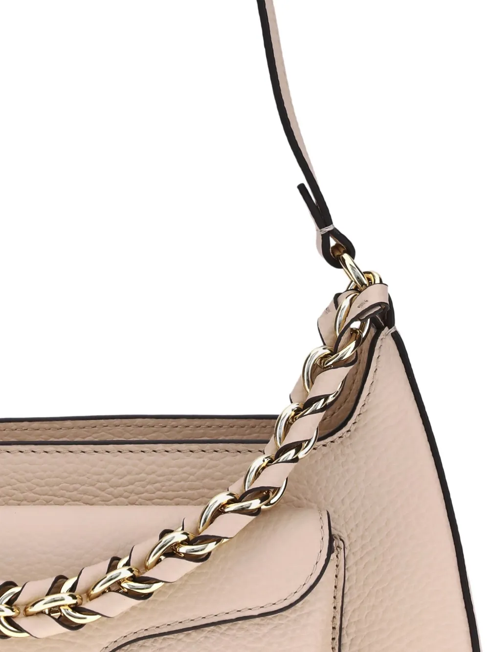 Coccinelle Kleine schoudertas met ketting Beige