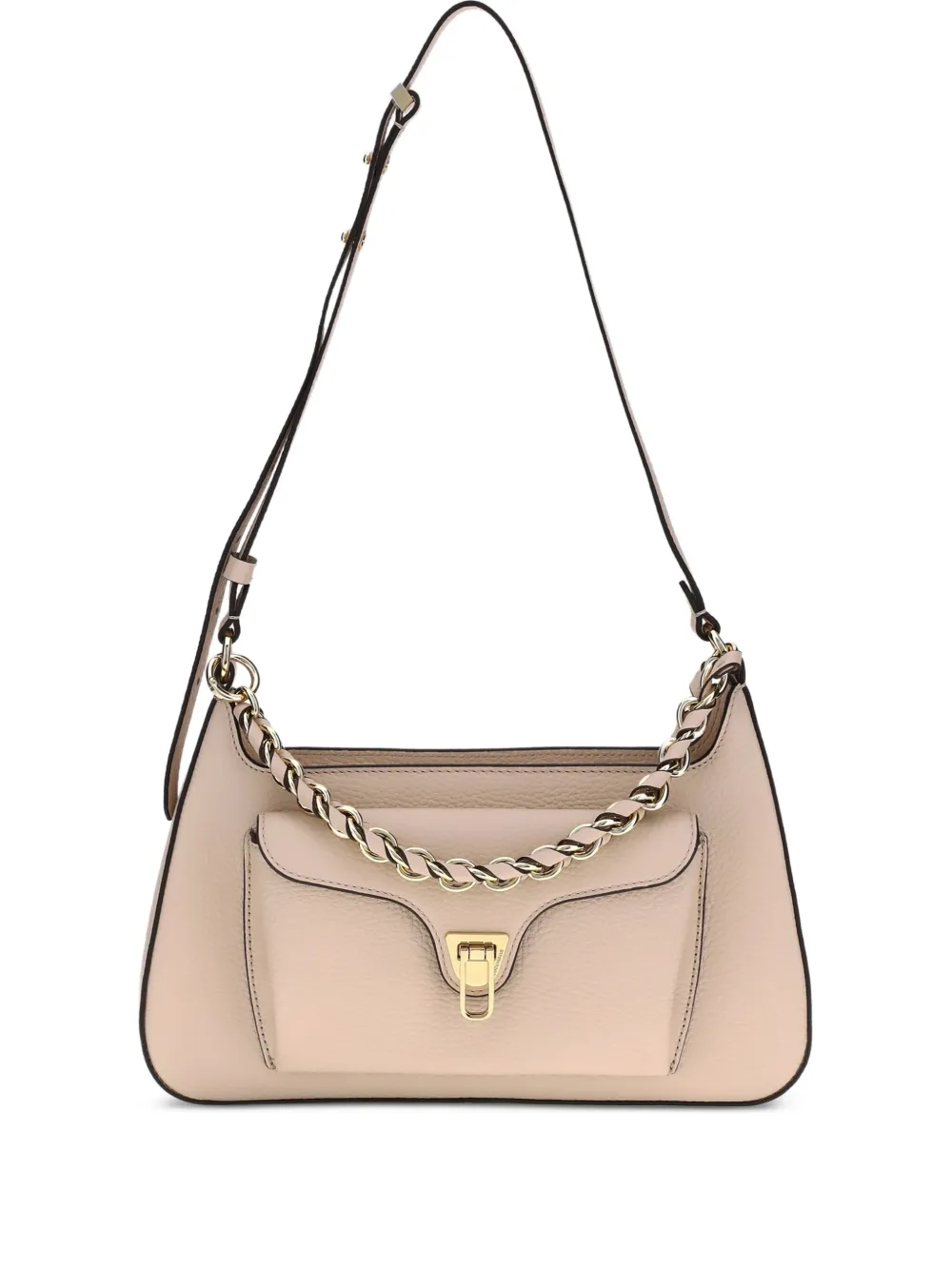 Coccinelle Kleine schoudertas met ketting Beige