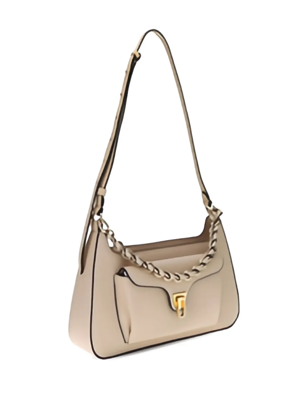 Coccinelle Kleine schoudertas met ketting Beige