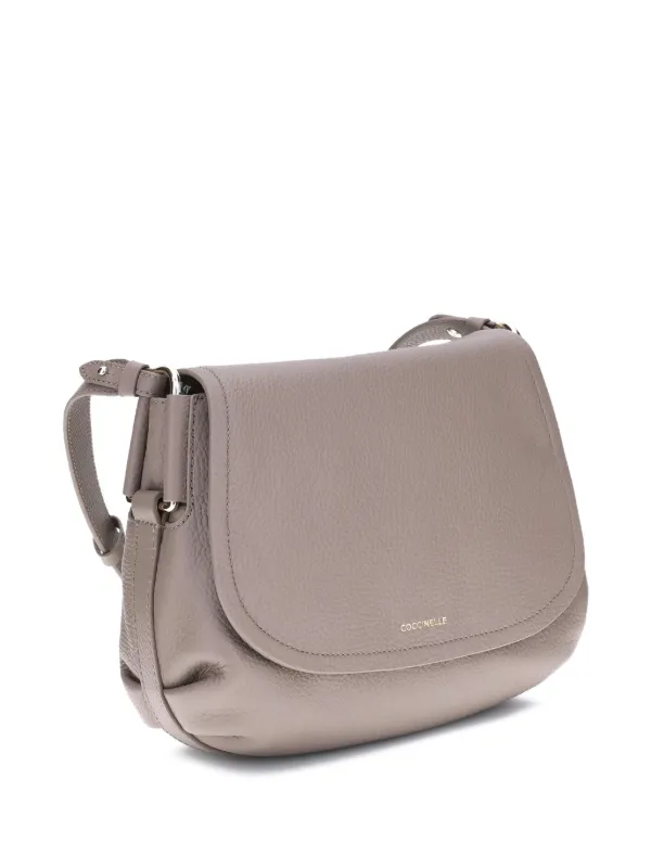 Coccinelle Rebekka flap-detail Leather Shoulder Bag Grey