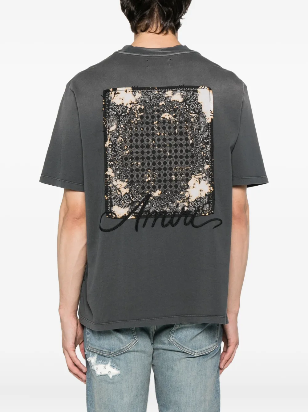 AMIRI embroidered cotton T-shirt Grijs