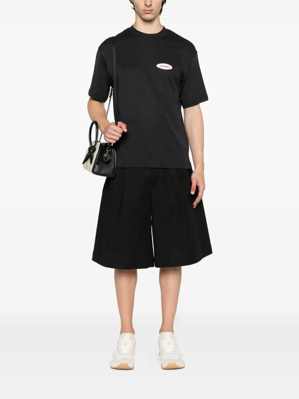 Jacquemus The Stazione T-shirt met ovalen patch Blauw