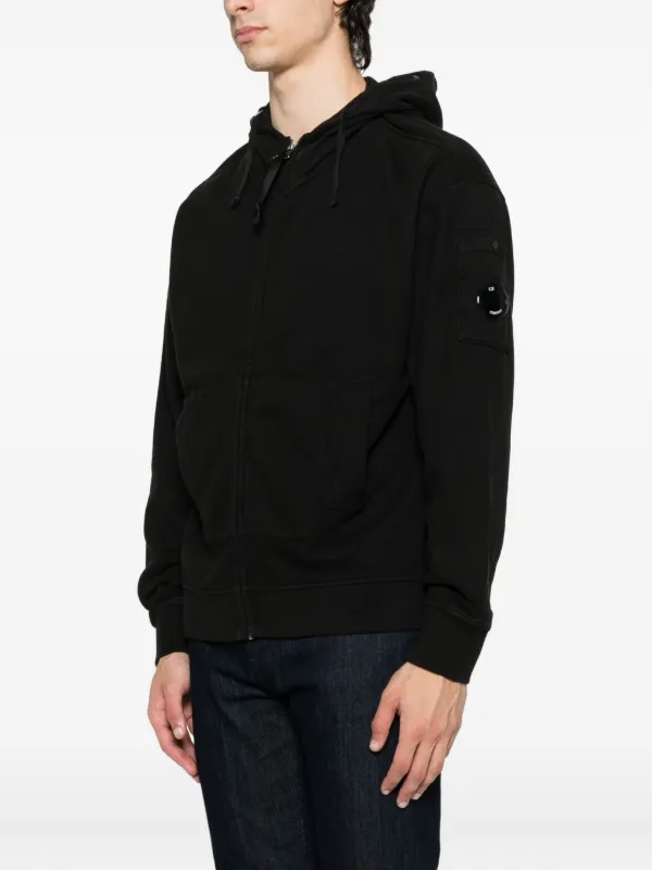 パーカー・フーディ C.P. Company Brushed' Black Cotton Sweatshirt C.P. Company Hooded zip-up Sweatshirt | Black | FARFETCH