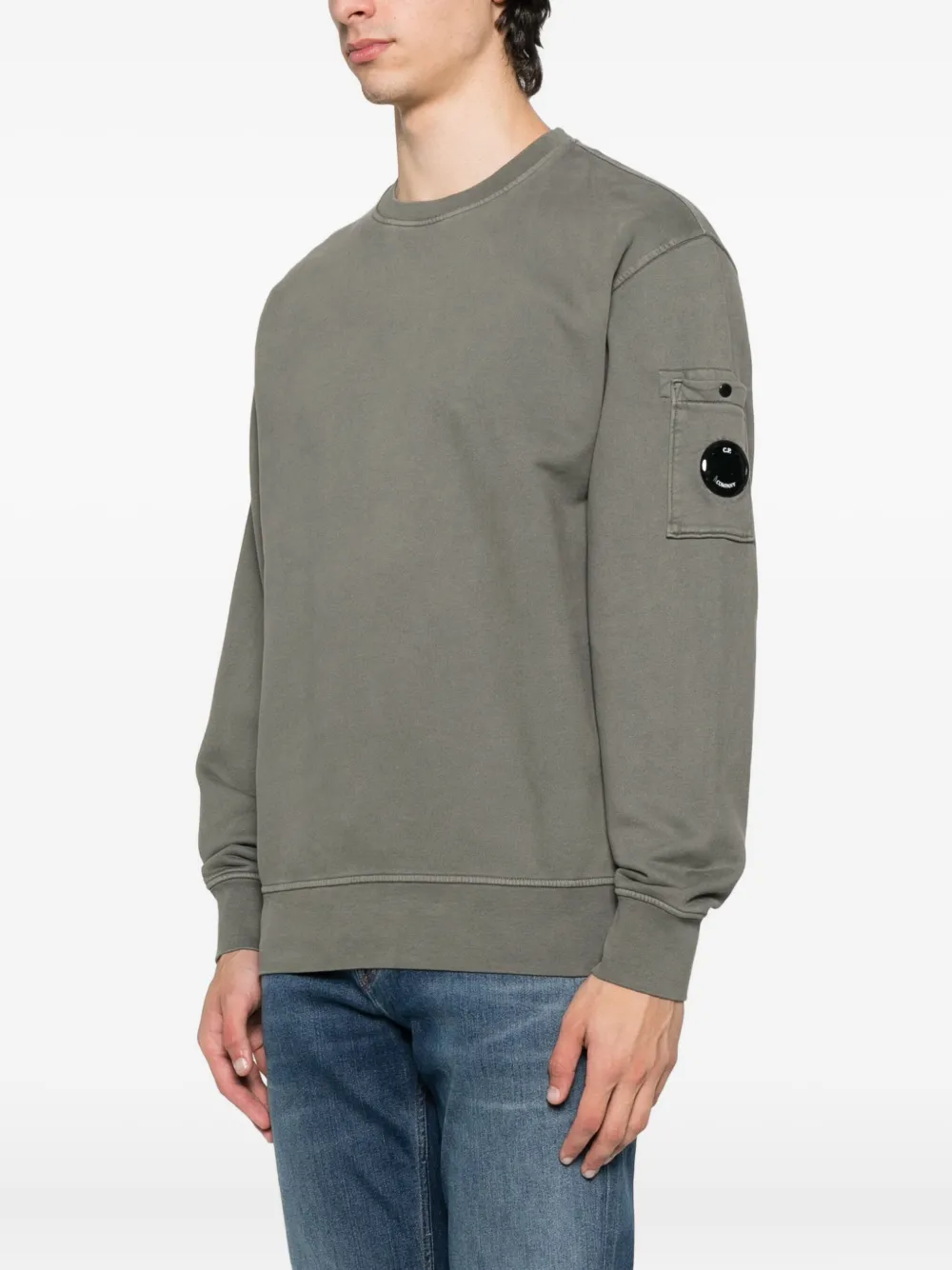 C.P. Company Sweater met zakdetail en ronde hals Groen