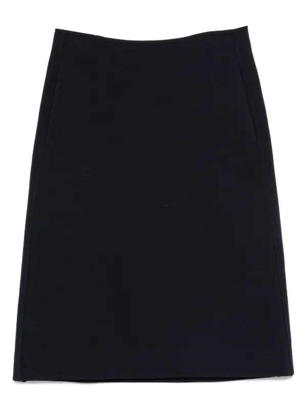 Jil Sander Seam-pockets Midi Straight Skirt in Blue