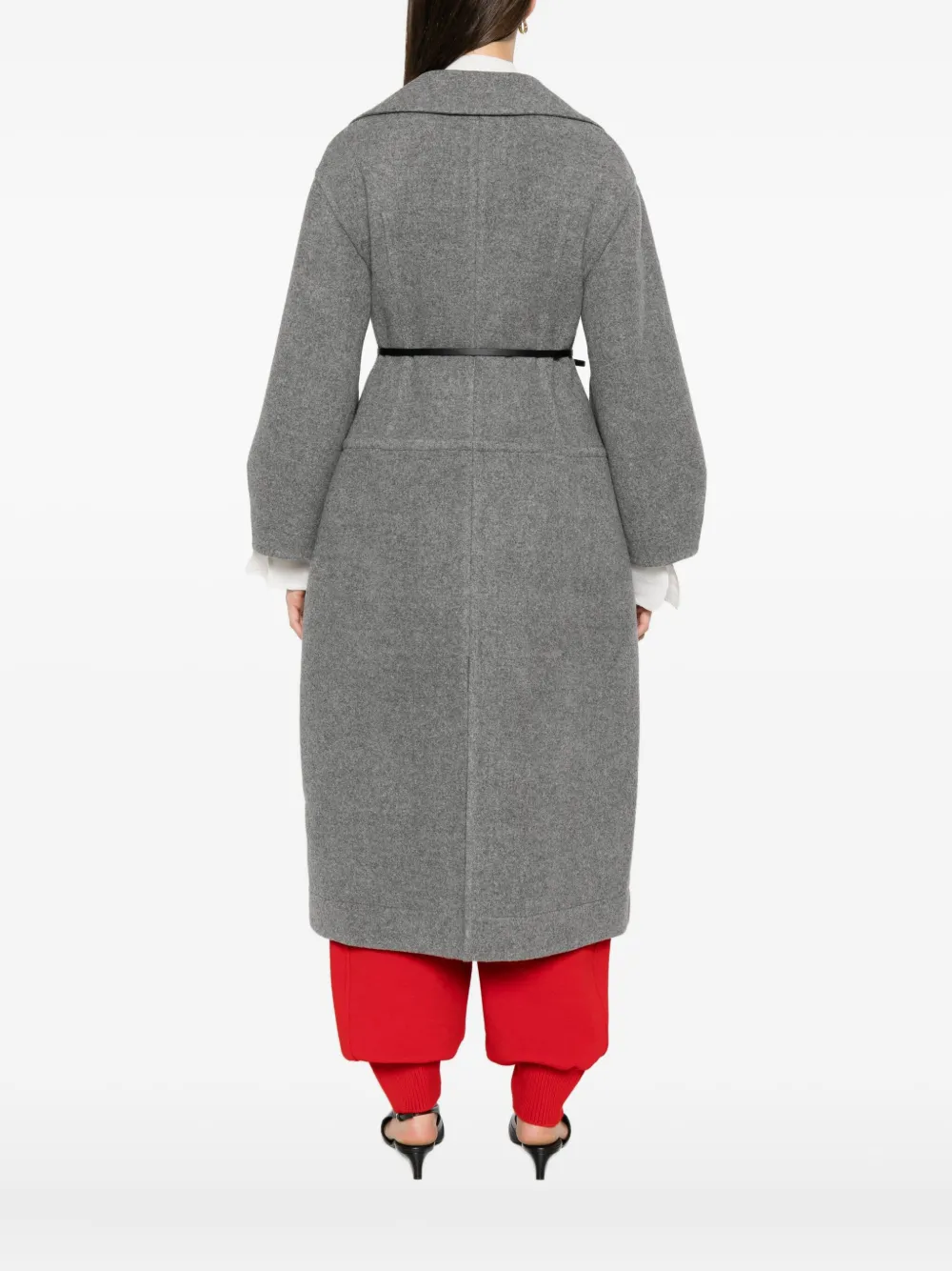 Jil Sander Jas van wol-katoen met ceintuur Grijs