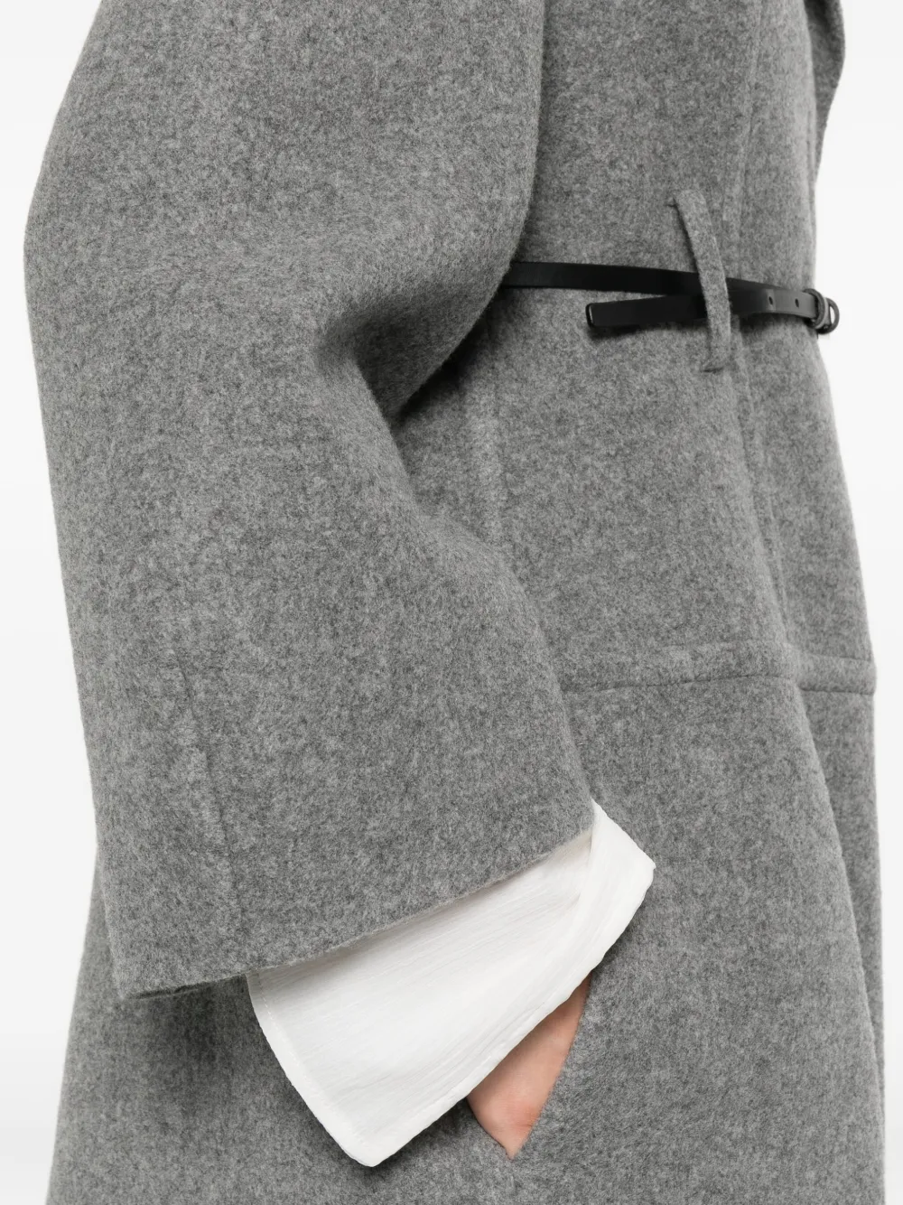 Jil Sander Jas van wol-katoen met ceintuur Grijs