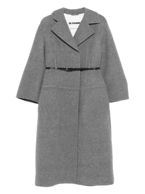 Jil Sander belted wool-cotton coat