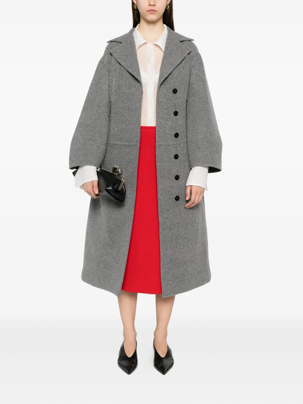 Jil Sander pocket-detail A-line skirt Rood