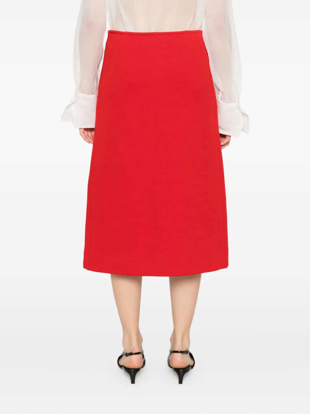 Jil Sander pocket-detail A-line skirt Rood