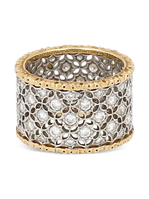 Buccellati pre-owned 18K yellow and white gold Scacchi diamond ring