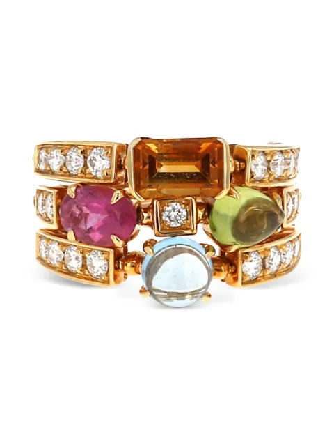 Bvlgari Pre-Owned 2019 18K gold large Allegra diamond and multi-stone ring