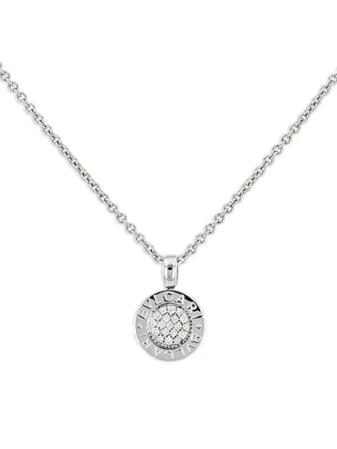 Bvlgari Pre-Owned 18K white gold diamond pendant necklace