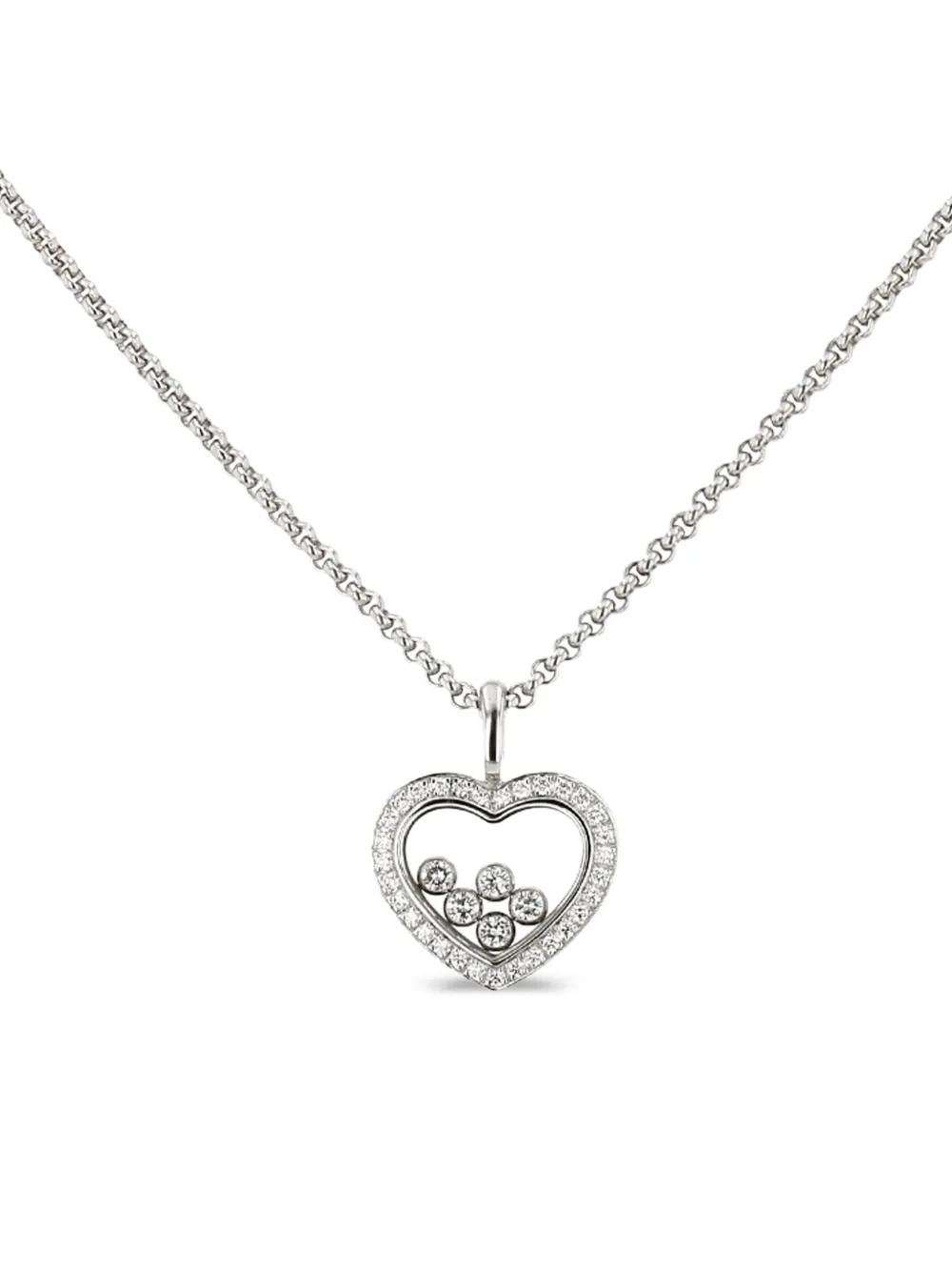 Chopard Pre-Owned 2000s 18K white gold Happy Diamonds diamond necklace | Silver | Image 1