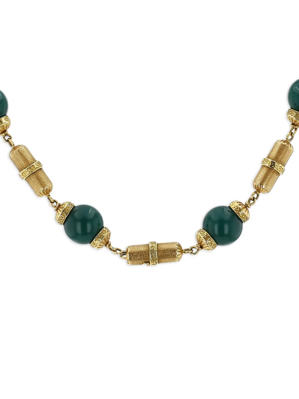 Van Cleef & Arpels Vintage 1970s pre-owned 18kt yellow gold chrysoprase necklace | Gold | Image 1