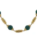 Van Cleef & Arpels Vintage 1970s pre-owned 18kt yellow gold chrysoprase necklace