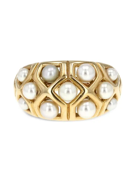 Van Cleef & Arpels Vintage кольцо pre-owned из желтого золота с жемчугом