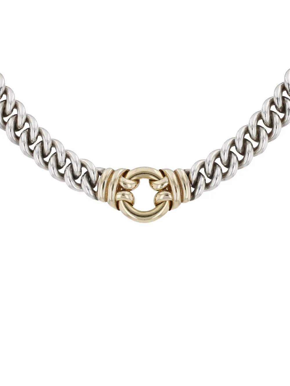 Hermès Pre-Owned yellow gold and silver chain necklace | Gold | Image 1