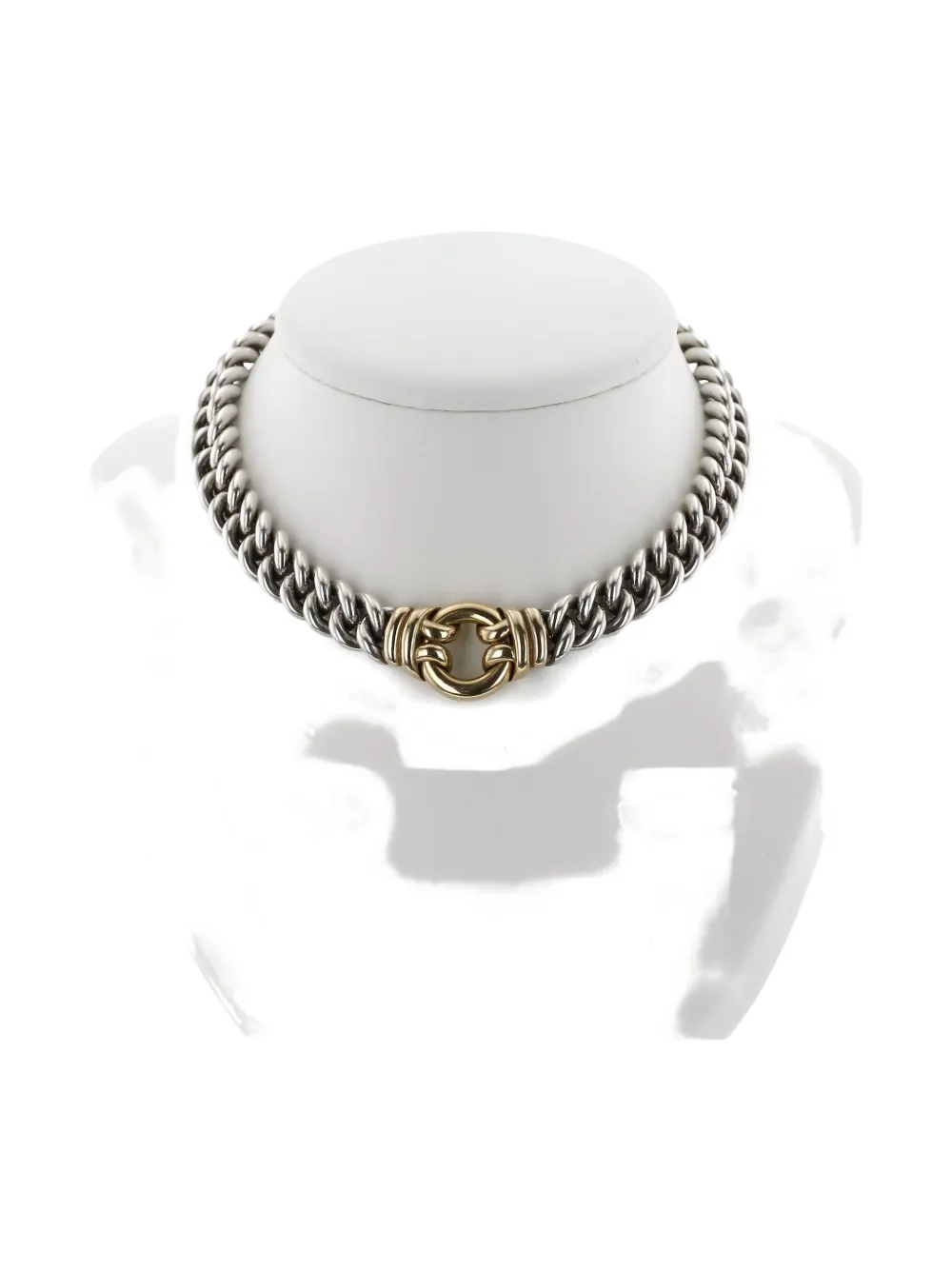 Hermès Pre-Owned yellow gold and silver chain necklace | Women | Image 2