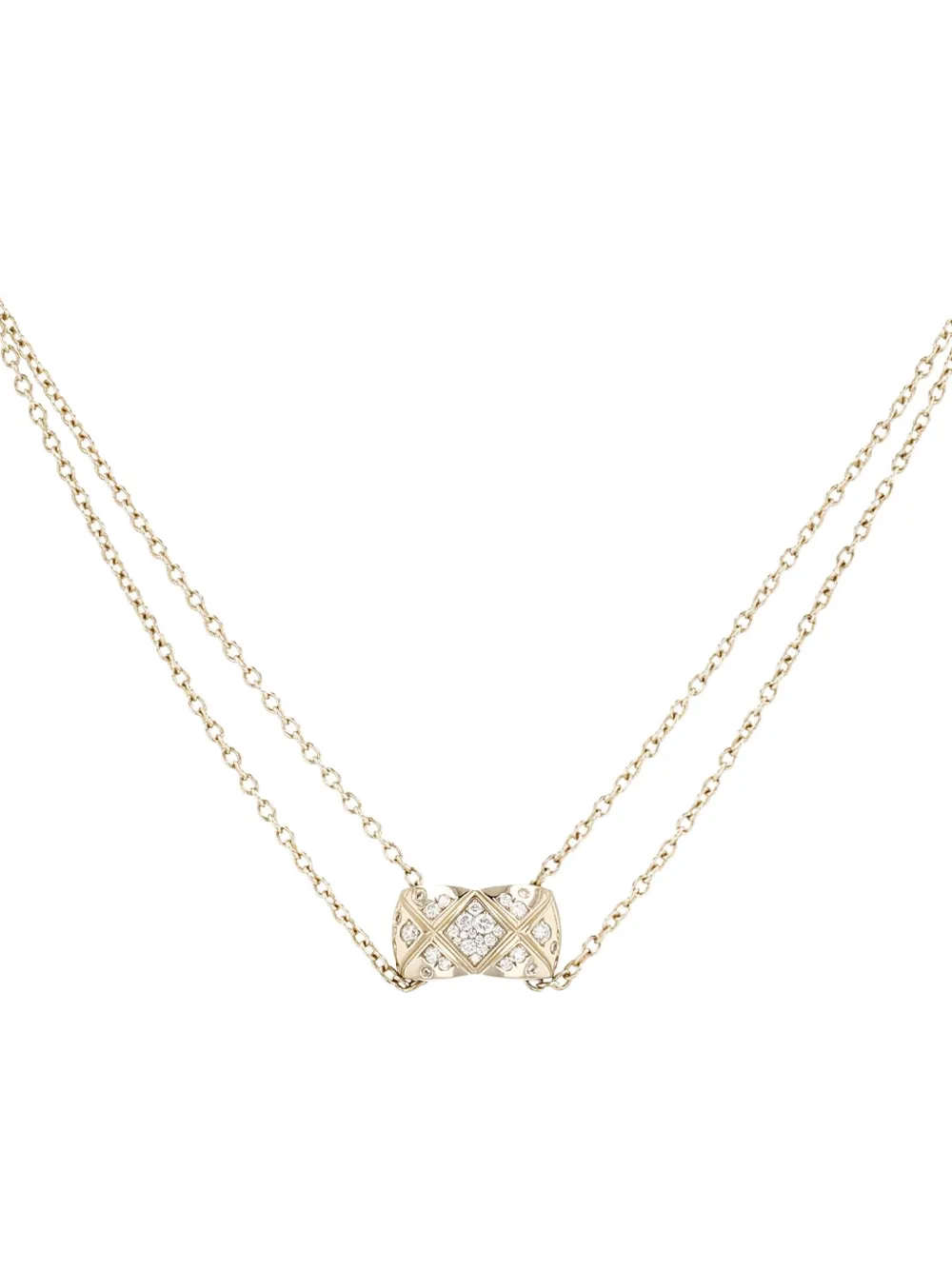 Pre-owned Chanel Yellow Gold Diamonds Necklace