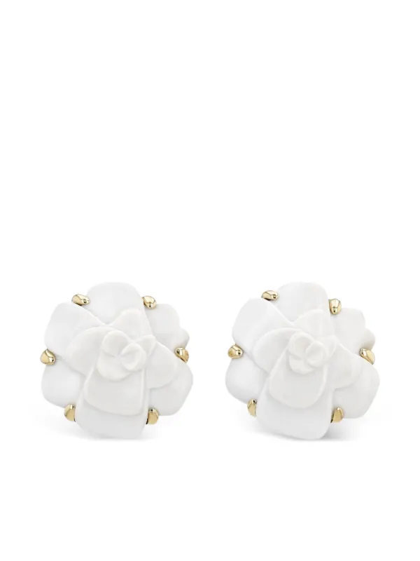 CHANEL Pre-Owned カメリア イヤリング イエローゴールド | ホワイト