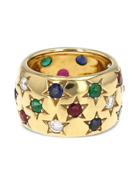 Cartier yellow gold Sleeve stones and diamonds ring 