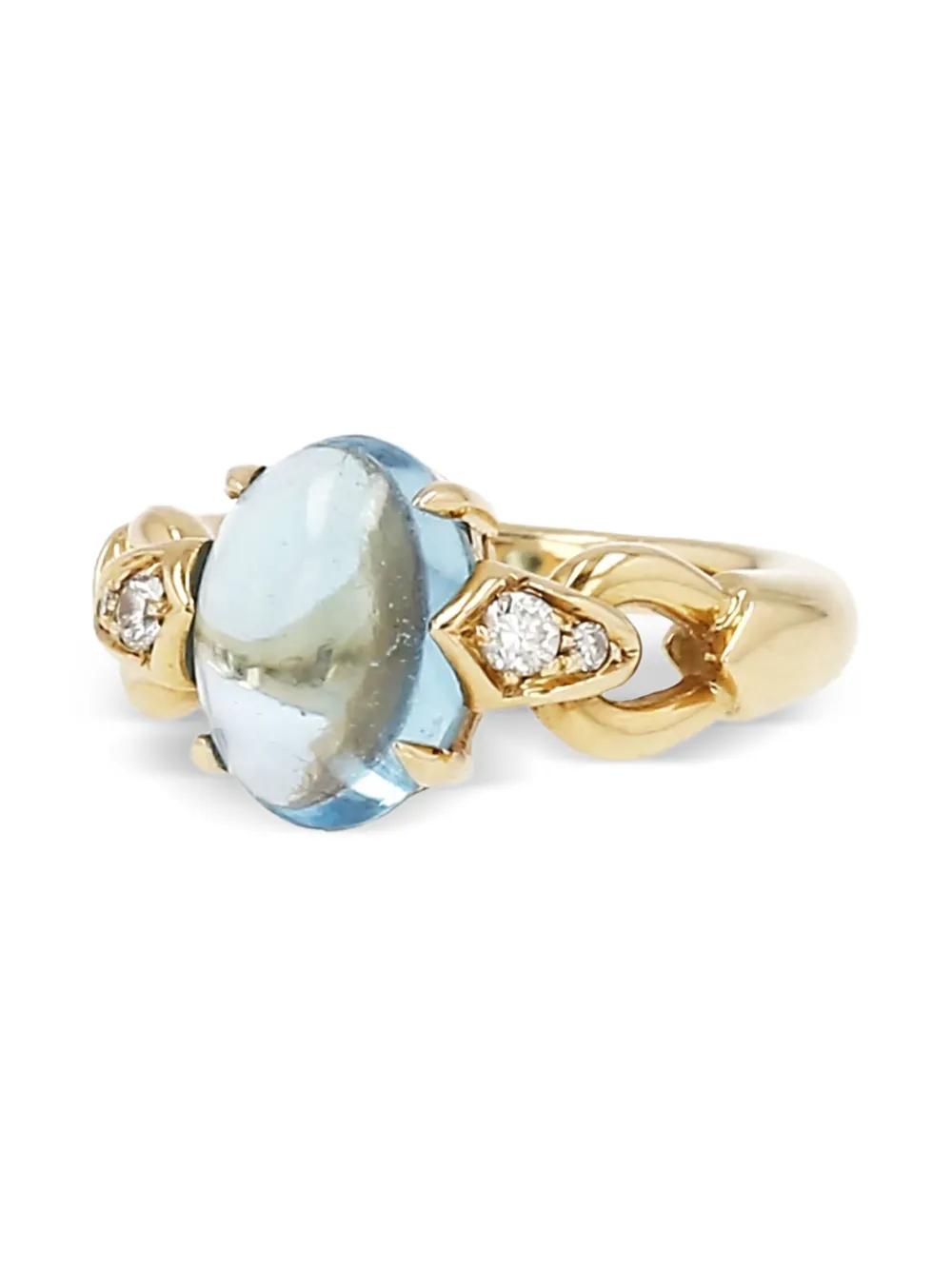 yellow gold topaz and diamonds ring