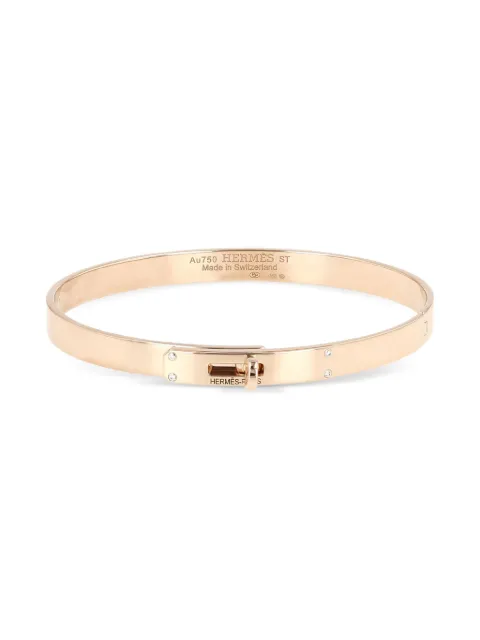 Hermès Pre-Owned pink gold Kelly diamond bracelet