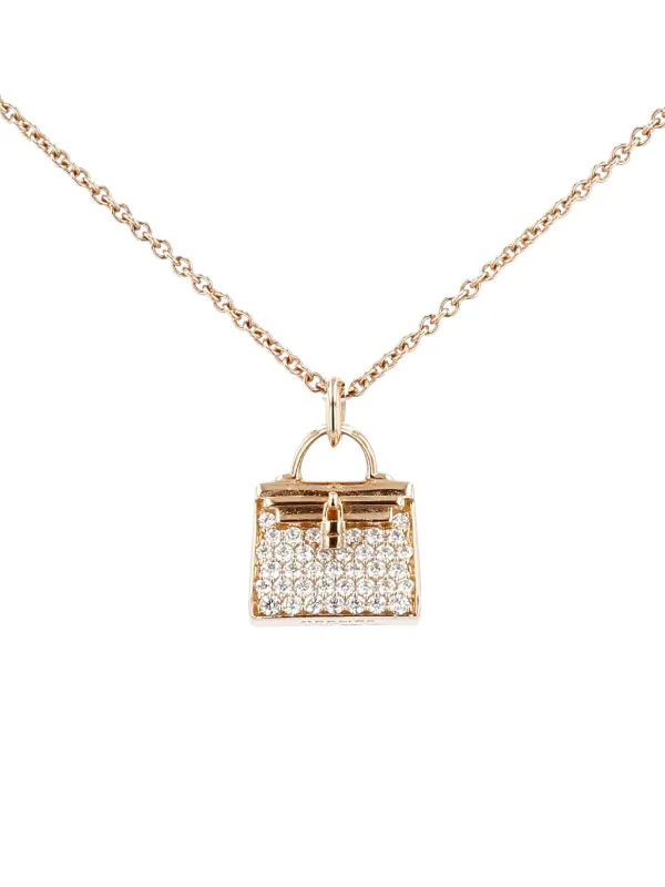 Hermès Pre-Owned Pink Gold Amulettes Kelly Diamond Necklace